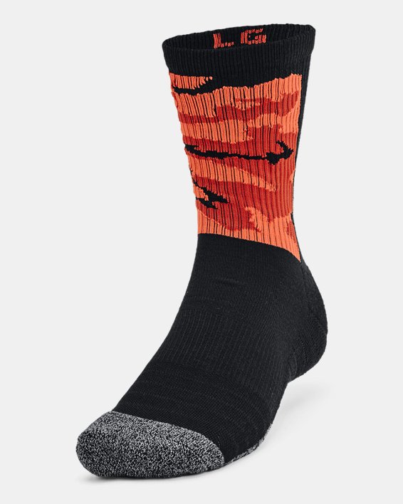 Unisex HeatGear® Crew Socks, Black, pdpMainDesktop image number 1